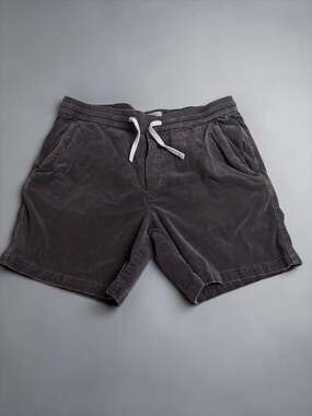 Marine Layer Saturday Corduroy Drawstring Shorts Charcoal Grey Size Medium